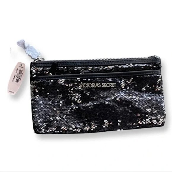 VICTORIA’s SECRET Sequin Black 2 Pocket Wallet—NWT - Picture 1 of 2